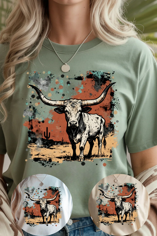 Painted Longhorn Graphic Tee