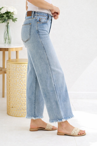 Fray Edge Wide Judy Blue Ankle