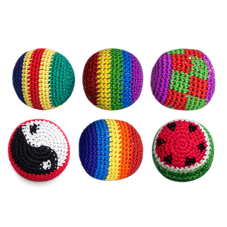 Extreme Retro Hand-Knitted Kick Pouch Footbag