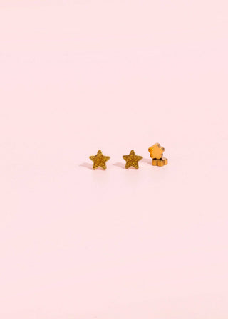 Gold Star Flat Back Earrings