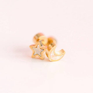 Moon/Star Opal Studs