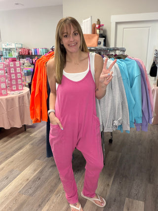Mineral Wash Spaghetti Strap Jumpsuit