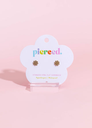 Gold Spider Web Flatback Earrings