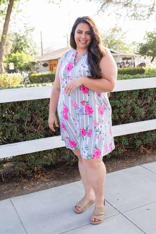 Floral Path Tunic Dress