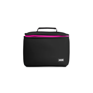 Neoprene Small Train Case - Black/Pink