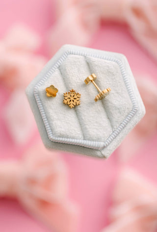 Classic Snowflake Flat-Back Earrings