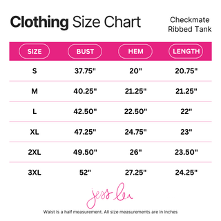 Checkmate Ribbed Tank- Black