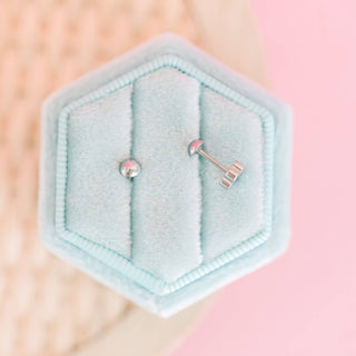 Tiny Silver Ball Flat Back Earring