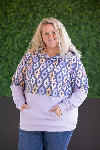 Hailey Pullover Hoodie - Lavender and Dark Geometric MM EXCLUSIVE