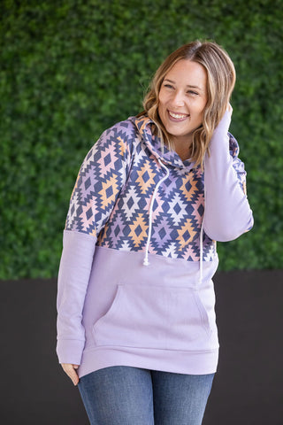 Hailey Pullover Hoodie - Lavender and Dark Geometric MM EXCLUSIVE