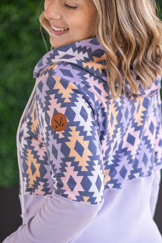 Hailey Pullover Hoodie - Lavender and Dark Geometric MM EXCLUSIVE