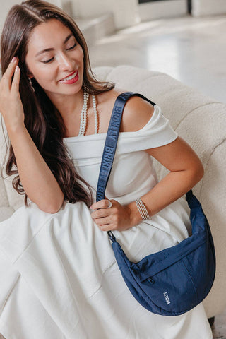 Navy Crescent Bag