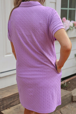 PREORDER- Ezra Textured Zipper Dress- Lavender