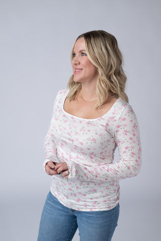 Alyssa Long Sleeve Top - Pretty in Pink Floral
