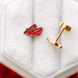 Red Slipper Stud Earrings