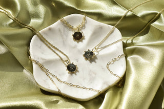 Harper Initial Charm in Gold with CZ Crystals