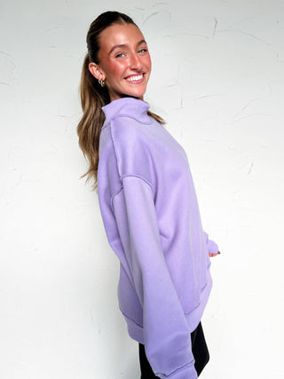 Mock Neck Sweatshirt - Lavender
