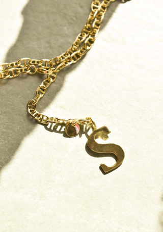 All-American Initial Charm: Gold / K