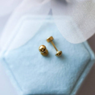 Tiny Gold Ball Flat Back Earring
