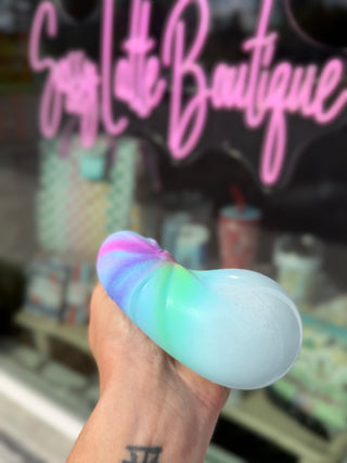 Multi Color Spray Paint Dumpling Squishy + NEW Face