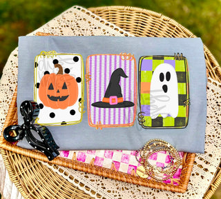 Jack O’ Lantern, Witch Hat & Ghost Graphic Tee