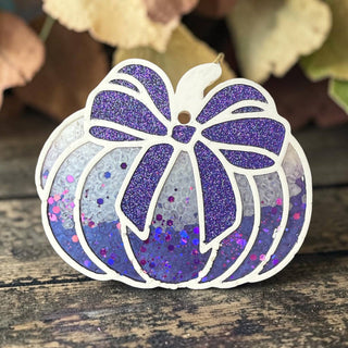 Purple Sparkle Pumpkin Freshie: Pumpkin Cider