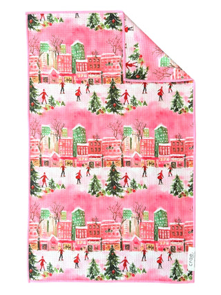 City Sidewalks: Double-Sided Hand Towel: Pink