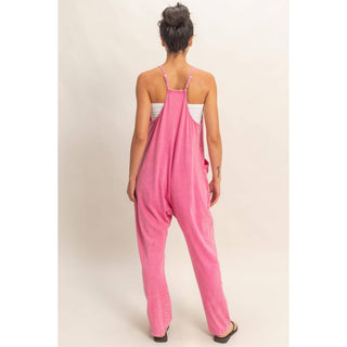 Mineral Wash Spaghetti Strap Jumpsuit