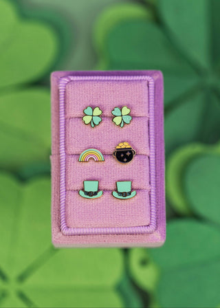 Rainbow & Pot of Gold Flat Back Earring