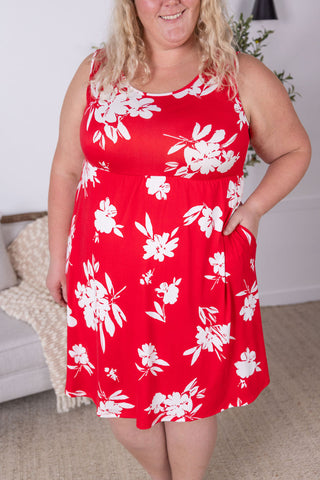 Kelsey Tank Dress - Red Floral FINAL SALE