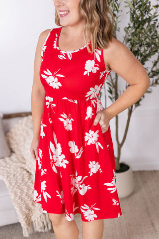 Kelsey Tank Dress - Red Floral FINAL SALE