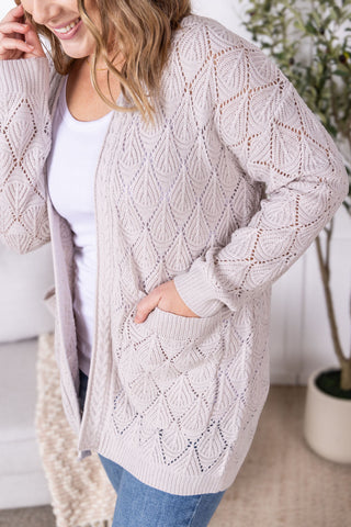 Open Knit Cardigan - Neutral