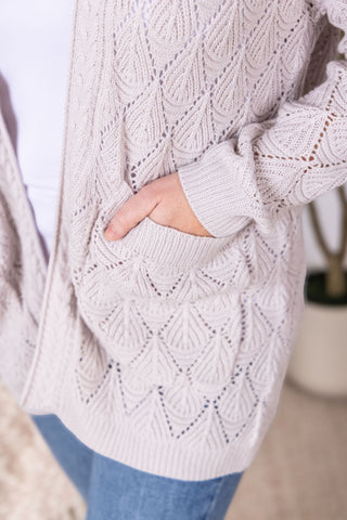 Open Knit Cardigan - Neutral