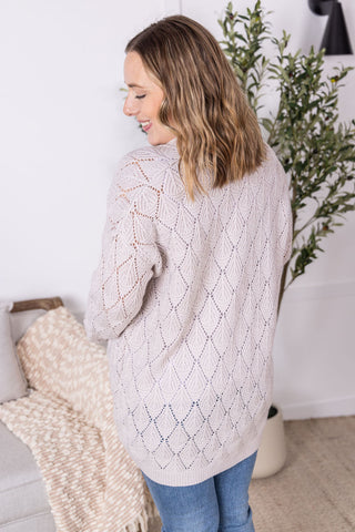 Open Knit Cardigan - Neutral