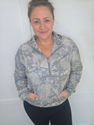 Shorter Halfzip Hoodie - Camo