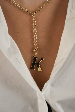 All-American Initial Charm: Gold / K