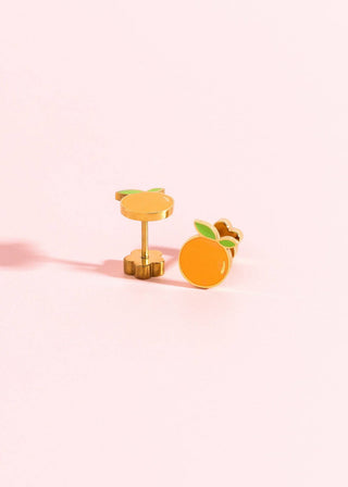Orange Flatback Earrings