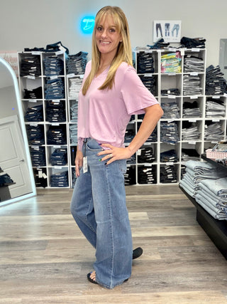 Judy Blue Mid Rise Retro Wide Leg Denim