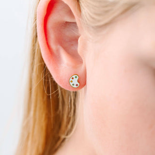 Paint Pallet & Brush Stud Earrings