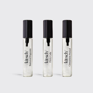 Movie Theater Hair Perfume Trio Set - Buttered Popcorn, Fizzy Cola, Cinnamon Pretzel