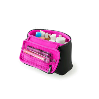 Neoprene Small Train Case - Black/Pink