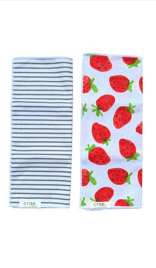 Pinner Gray/Strawberry Days: 2 Double Sided-Hand Towels