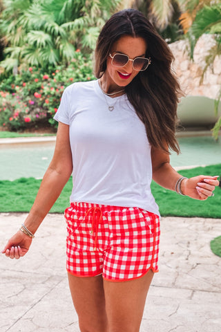 PREORDER- Red Gingham Everyday Shorts