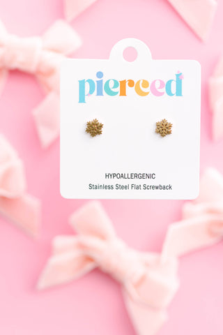 Classic Snowflake Flat-Back Earrings