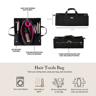Hair Tools Bag - Black/Pink