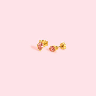 Pink Holiday Lights Flatback Earrings