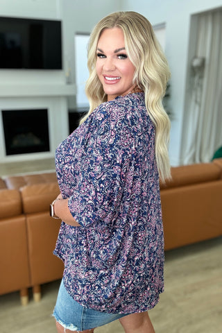 Essential Blouse in Navy Paisley