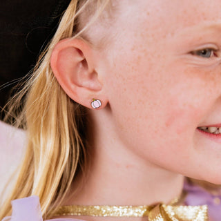 Pink Pumpkin Flatback Earrings