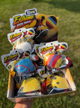 Extreme Retro Hand-Knitted Kick Pouch Footbag