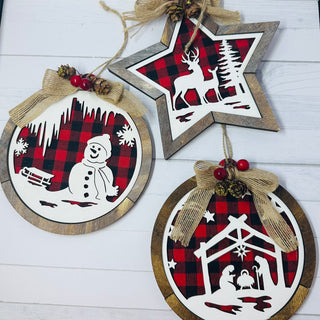 Wooden Scene Ornaments